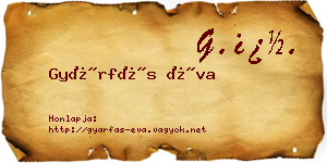 Gyárfás Éva névjegykártya